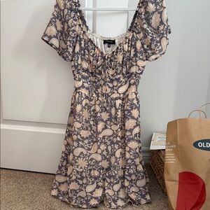 Dynamite Navy and Beige Floral Mini Dress